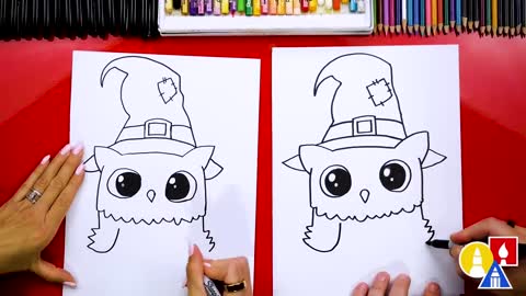How To Draw Halloween Witch Owl