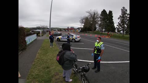 Police arrive to support dictator Jacinda in Taupo NZ