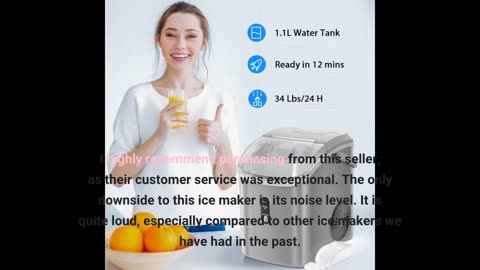 Nugget Countertop Ice Maker with Soft Chewable Ice, 34Lbs/24H, Pebble Portable Ice Machine with...