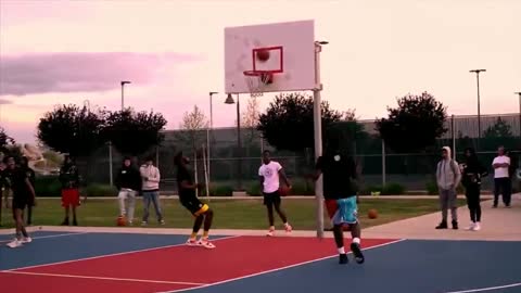 Street basketball with friends