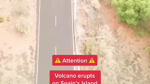 Lava erupts from a volcano on La Palma on Spanish Canary Islands