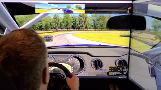 iRacing sim with three screens - FR500 Mustang