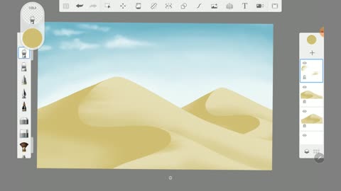 How to draw desert dunes with Autodesk Sketchbook Mobile