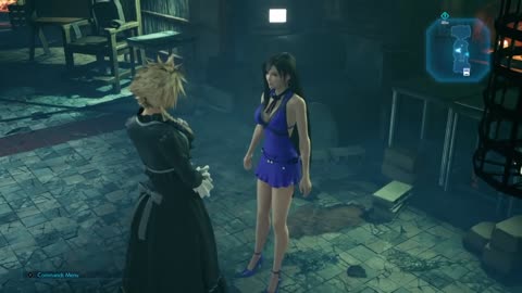 FINAL FANTASY VII REMAKE Tifa shows off dress to Cloud