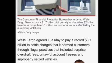 Wells Fargo ordered to pay $3.7 Billion 💸 💰 🤑 💲 💵