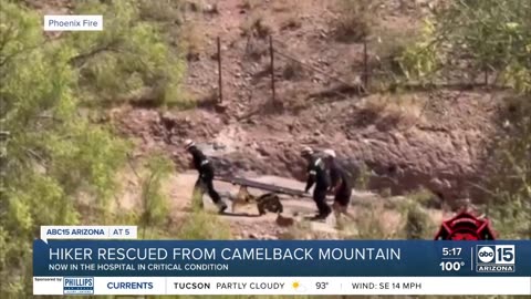 Man in critical condition after suffering heat exhaustion on Camelback Mountain Monday