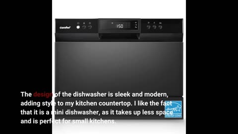 COMFEE’ Countertop Dishwasher, Energy Star Portable Dishwasher, 6 Place Settings, Mini Dishwasher