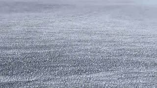 Volcanic pumice stones fill Japanese beach