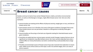 The causes of Breast Cancer