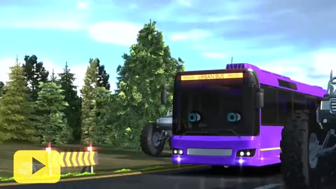 Wheels On The Bus Go Round and Round with Street Vehicles | Abdullah Filam's Animated Adventure