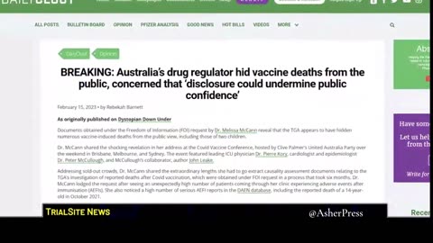 COVER UP: Australia’s drug regulator HID VACCINE DEATHS from Public!
