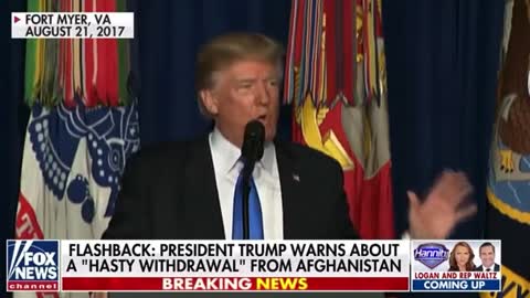 Donald Trump warning against a "hasty withdrawal" from Afghanistan 4 years ago.