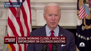 On the Colorado shooting, Biden said: "We can outlaw assault rifles."