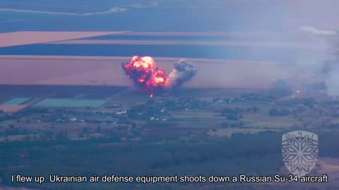 I flew up. Ukrainian air defense systems shoot down a Russian Su-34 aircraft during a counteroffen