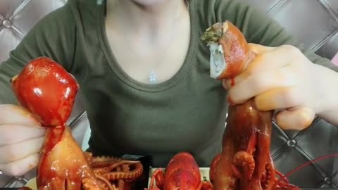 ASMR eating Spicy Seafood 🔥🔥🔥