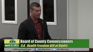 Josh Yoder speaks at the Collier County Board Meeting April 11, 2023