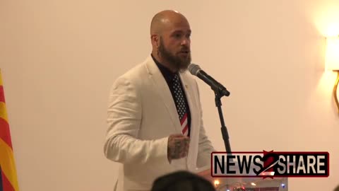 Jacob Chansley spoke at the Reformed Living Bible Church in Scottsdale, Arizona.