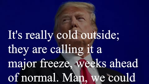 Donald Trump Quote - It's really cold outside...