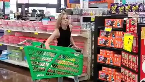 She got angry after they told her she can’t have more than 15 items in the Express lane