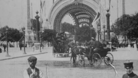 Panoramic View Of The Place De La Concorde (1900 Original Black & White Film)