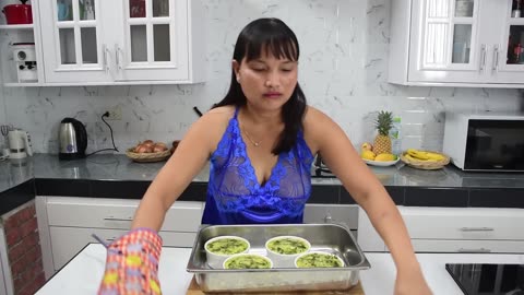 Home Made Bacon and Spinach Quiche in SEXY Lingerie NO BRA🙄