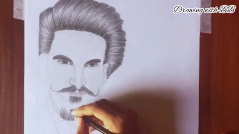 Ranveer Singh Sketch Full Tutorial step by step|Pencil #sketch #sketching #viral #handmade