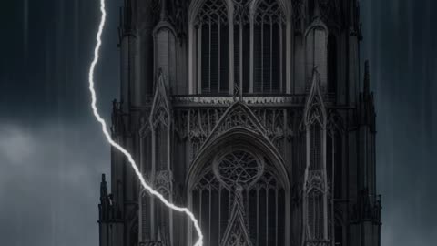 Gothic Architecture | Thunderstorm | Bolts of Lightning | Gothic Cathedrals | Digital Art | AI Art