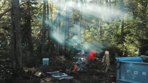 Riverside Camping with my Dog and Old Truck-2