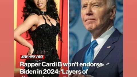 Caridb said she ain't voting for joe biden will not endorsed him either 5/22/24