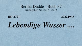 BD 2791 - LEBENDIGE WASSER ....