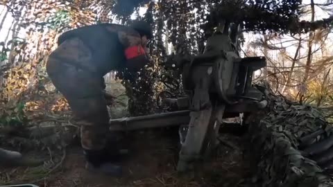 Combat work of Russian mortar crews