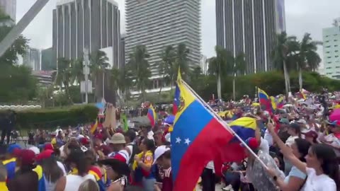 In the city of Miami, Florida, USA, hundreds of Venezuelans
