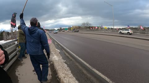 Freedom Rally South Burlington overpass