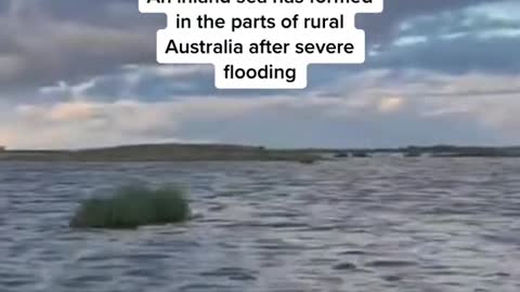 An inland sea has formed in the parts of rural Australia after severe flooding