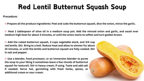 Red Lentil Butternut Squash Soup