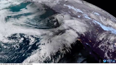 Satellite images show powerful storm hitting California