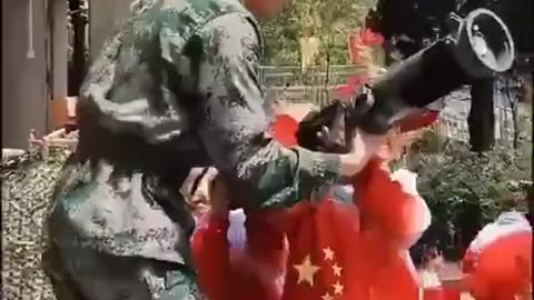 Chineese kids ready for war