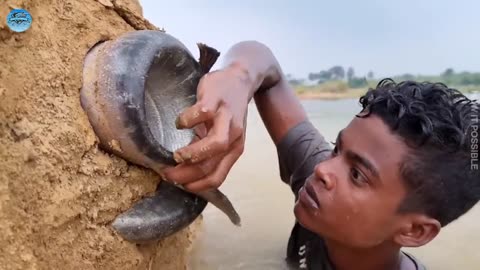 Dream Fishing By Fisherman In River. Catching Big Underground Fish Like Monster #fish_video #fishing