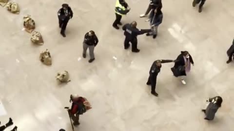 Anti-Israel Protestors Show Up Inside The Hart Senate Office Building