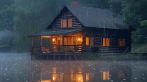 Misty Cabin Retreat- Nature & Rain Sounds for Rest Relaxation & Sleep - ASMR Rain