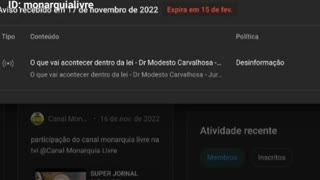 censura no YouTube - Motivo da censura ao canal Monarquia Livre