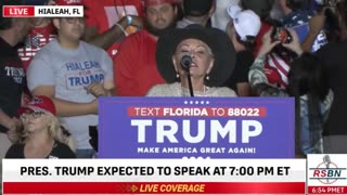 ROSEANNE BARR~ ANOTHER FIRE BRAND SPEECH AT THE TRUMP RALLY AND SHE SHOWS OFF HER MAGADORE JACKET!!