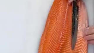 Awesome salmon cutting