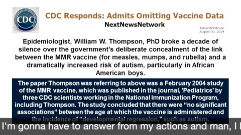 William Thompson confession: CDC hiding vaccine causing autism