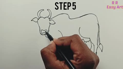 Drawing cow | Drawing cow step by step | How to draw cow easy |