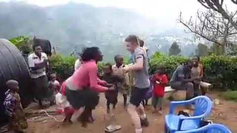 American trying Traditional Dance