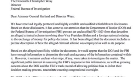 Letter RE: WhistleBlower from Grassley & Comer