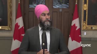 Canada: NDP Leader Jagmeet Singh speaks with reporters on Parliament Hill - May 10, 2023