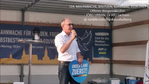 JÖRG URBAN, LV AfD Sachsen - BAUTZEN, 19 06 2023, 124. MAHNWACHE 🕊 - Bürgermikrofon