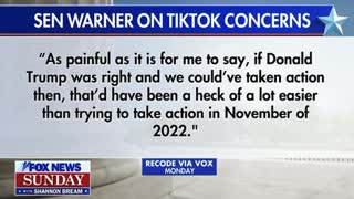 Mark Warner (D) VA: “ I think Donald Trump was right. I mean, TikTok is a enormous threat.”